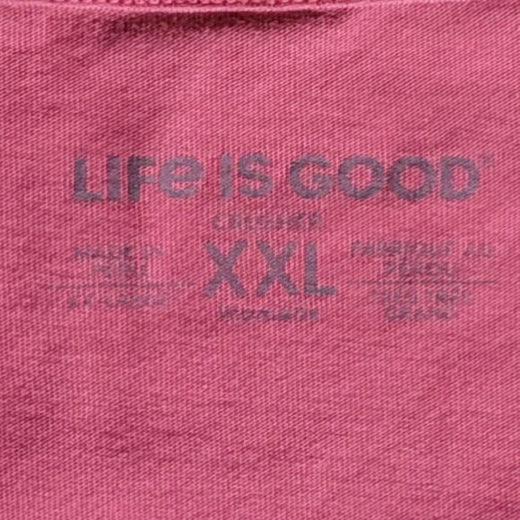 Life Is Good Maroon V-Neck Crusher Holiday Tree Peace on Earth Tee - XXL - Picture 6 of 6